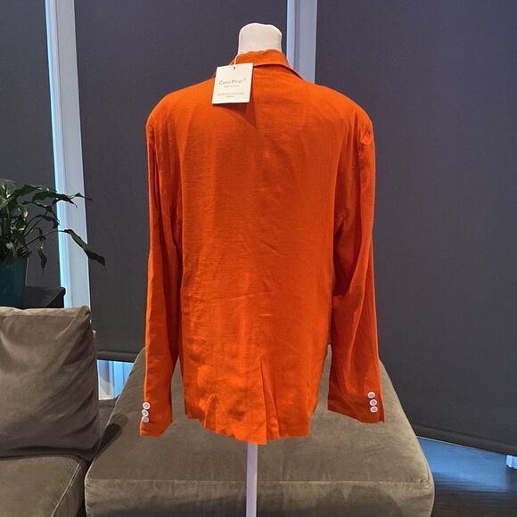 Men’s Orange Lightweight Slim Fit 2 Button Casual Jacket Size S NWT - Picture 4 of 11